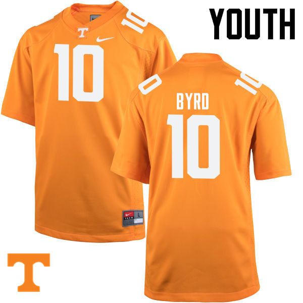 Youth #10 Tyler Byrd Tennessee Volunteers College Football Jerseys-Orange